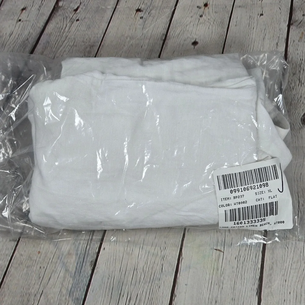 J. Crew White Linen‎ Cotton Blend Button Down Long Beach Shirt XL BP237